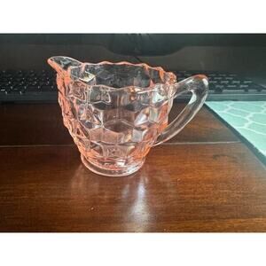 Windsor Depression Glass Creamer 2 1/2" Tall Pink Vintage